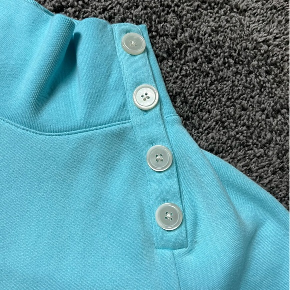 J.Crew Factory Wide Button-Collar Pullover Sweatshirt Cloud Spun Fleece Size Med - Picture 2 of 4